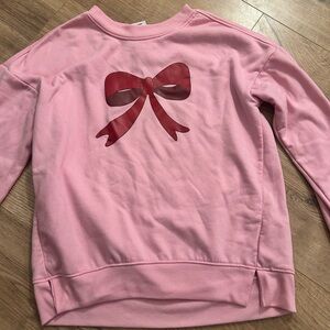 art class Pink Sweatshirt with Red Bow
